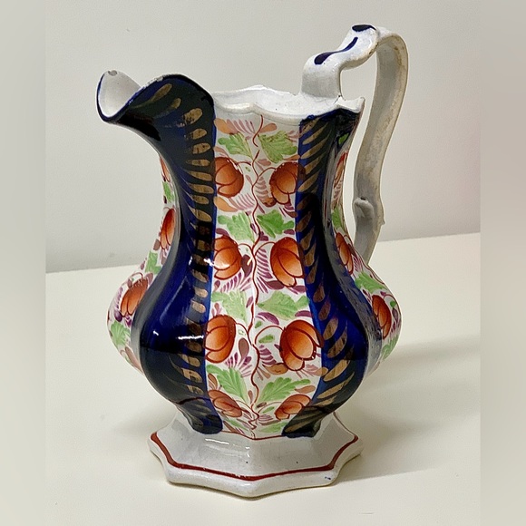 19th Century Vintage Gaudy Welsh Glamorgan Octagonal Soft Paste Pitcher Jug - Picture 14 of 16